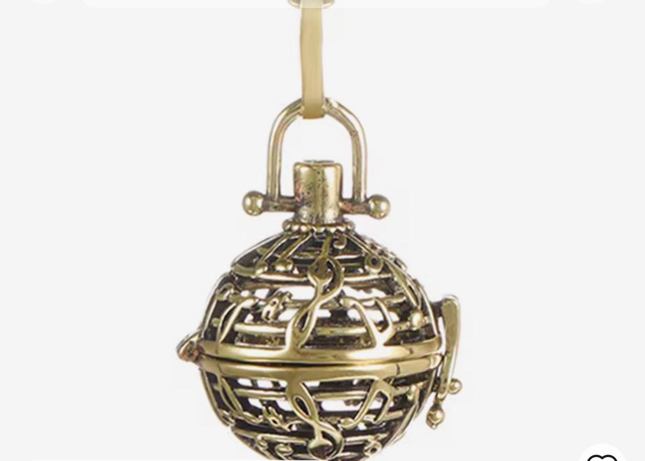 Antique Gold Music Note Edison Cage & Necklace – My Store